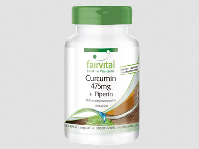 Curcumin, Gurkemeje 475mg + piperin - 120 kapsler