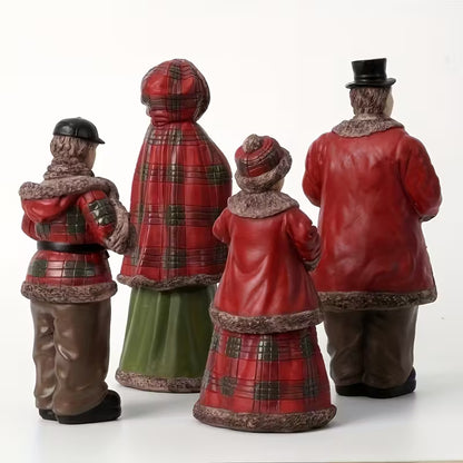 4 Viktorianske Håndmalede Julekrydder-Figurer