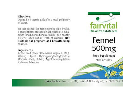 Fennikel frø(fennel) 500mg - 90 kapsler