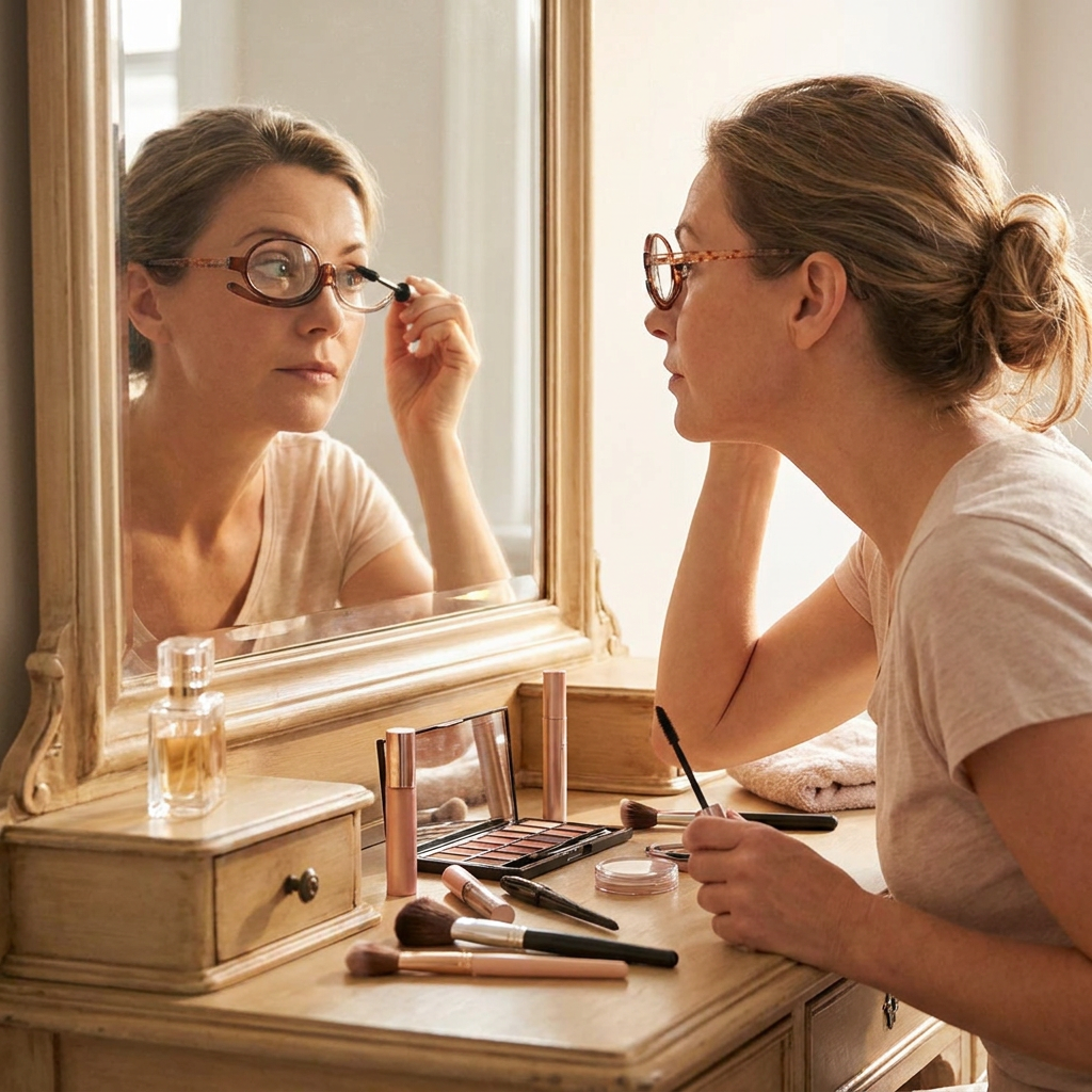 Make-Up brille med styrke - model 1 ( Assorterede farver )