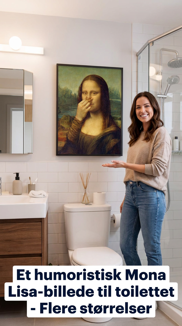 Et humoristisk Mona Lisa-billede til toilettet ( Uden ramme )