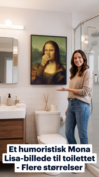 Et humoristisk Mona Lisa-billede til toilettet ( Uden ramme )