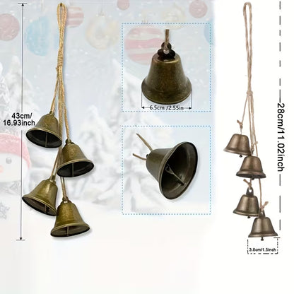 4 stk. Små Vintage Metal Juleklokker