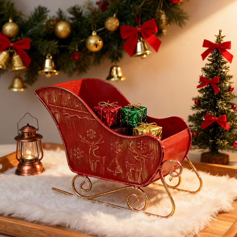 En vintage dekorativ kane i julestil