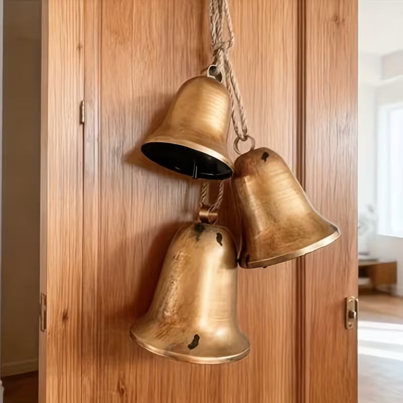 3 stk. Vintage Bondegård Metal Juleklokker