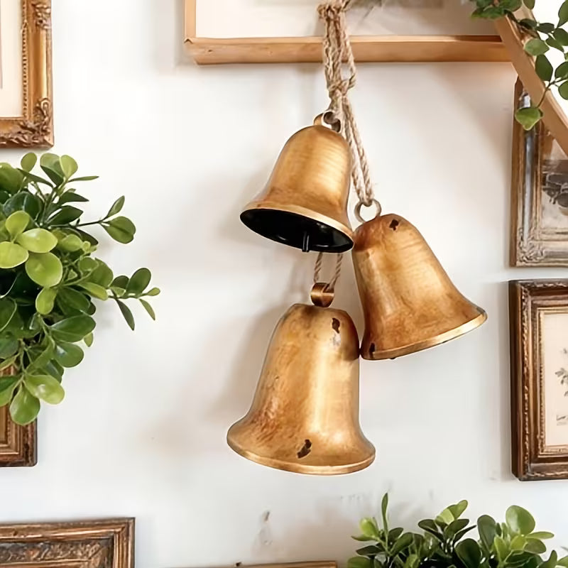 3 stk. Vintage Bondegård Metal Juleklokker