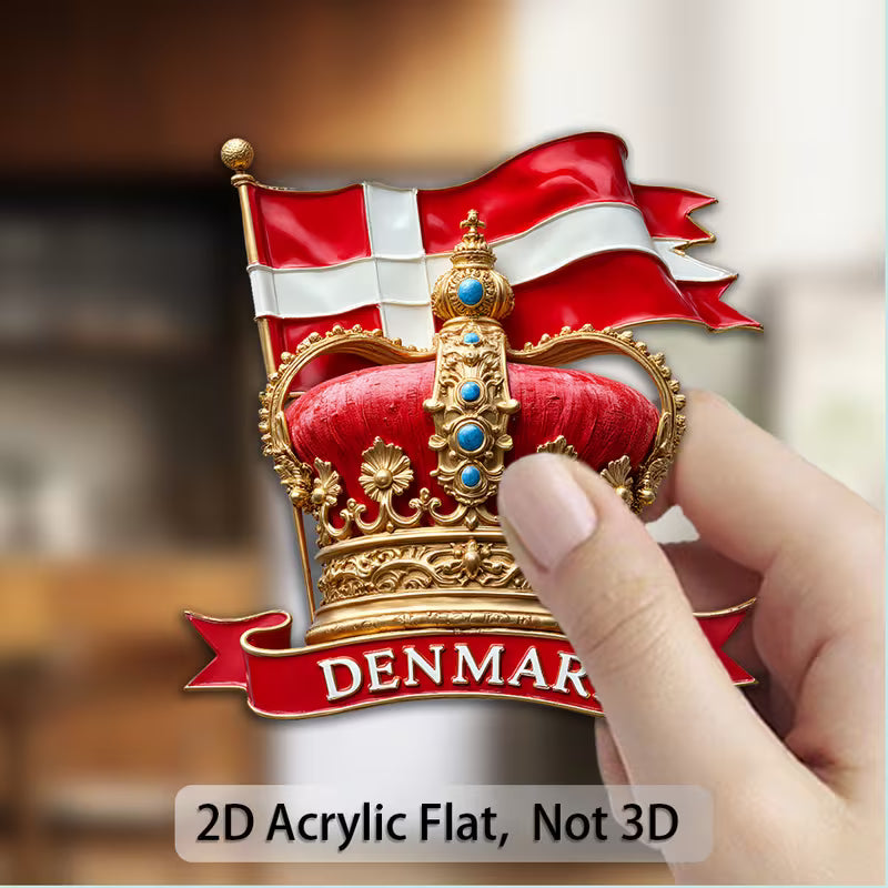 Elegant Danmark Emblem Magnet – Kongelig Glans til Hjem og Kontor