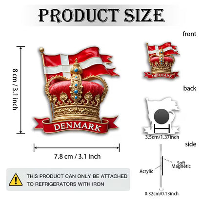 Elegant Danmark Emblem Magnet – Kongelig Glans til Hjem og Kontor