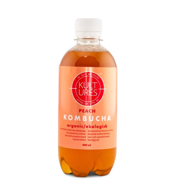 Kombucha Peach 400 ml  Økologisk