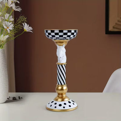 Eksklusiv Resin Dyrehoved Statue – Sort/Hvid Elegance til hele Året