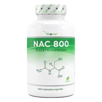 Nac-N-Acetyl L-cystein, 800 mg, 180 vaganske kapsler