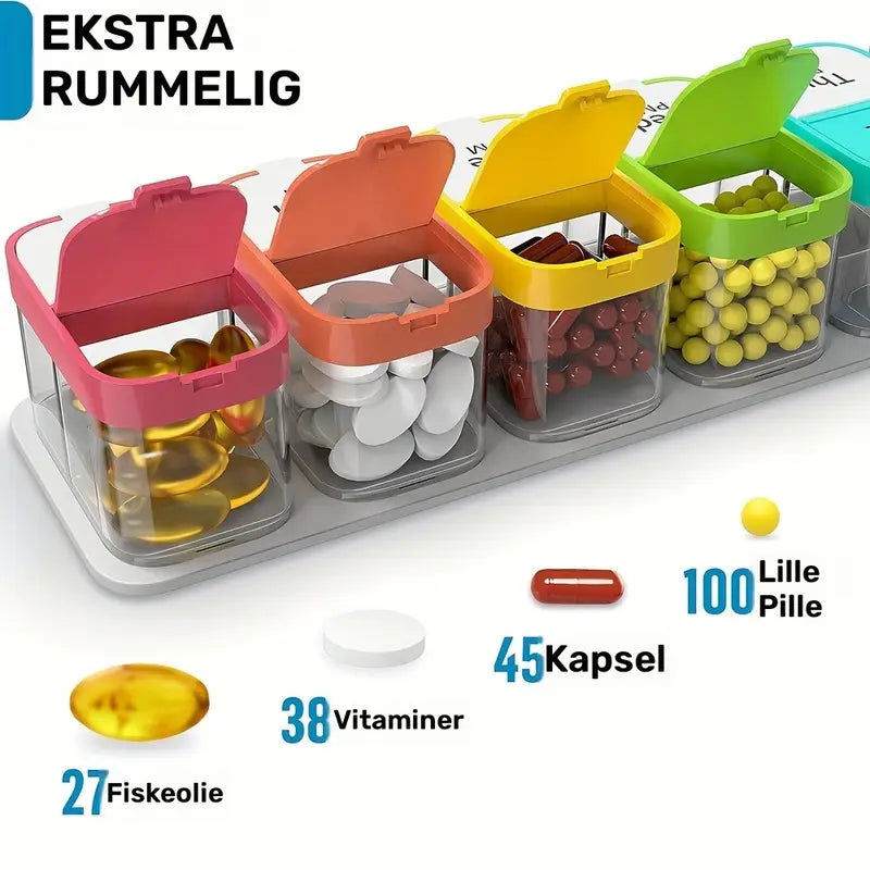 Ekstra Stor Ugentlig Pilleorganisator - XL Daglig Pillekasse