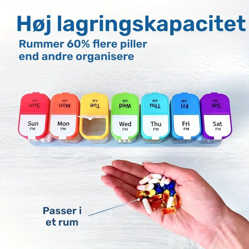 Ekstra Stor Ugentlig Pilleorganisator - XL Daglig Pillekasse