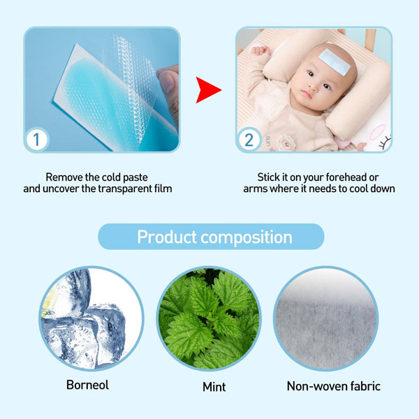 Køle Plaster til afhjælpning af (Feber - Hovedpine - Hedeslag)
