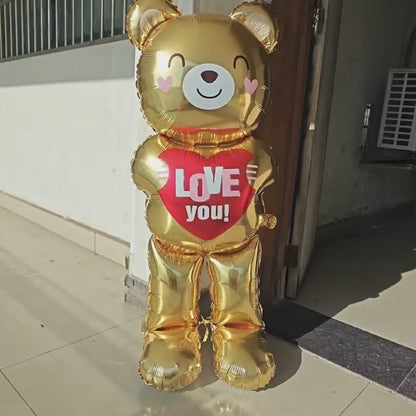 Romantiske Metalbjørne balloner med Hjerter – Perfekt Gave og Dekoration