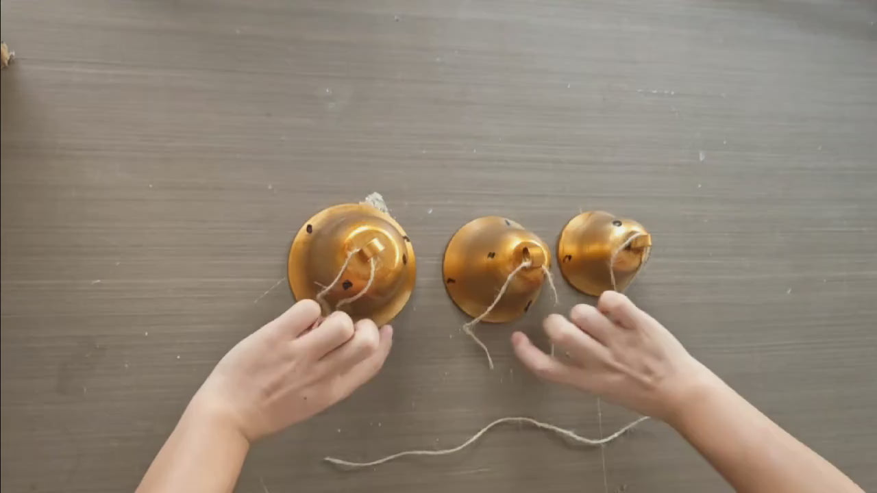 3 stk. Vintage Bondegård Metal Juleklokker