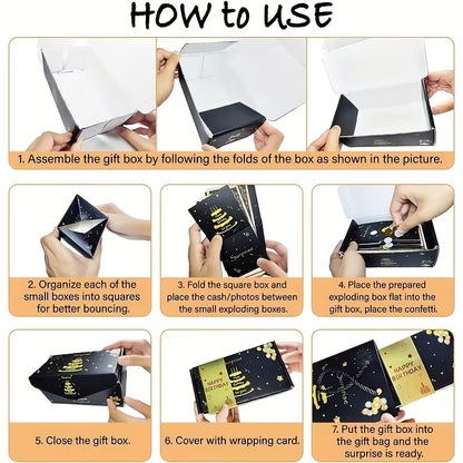 Sorte &amp; Gyldne Pop‑Up Gaveæsker – den overraskende gaveoplevelse til enhver anledning