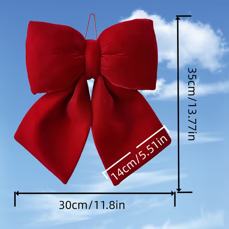 Stor Rød Fløjl 3D Sløjfe