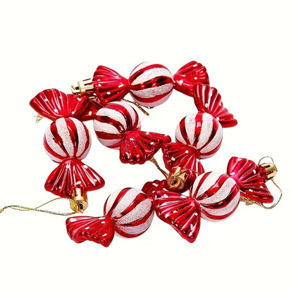 Æske med 6 juletræs "slik" julepynt