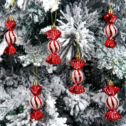 Æske med 6 juletræs "slik" julepynt