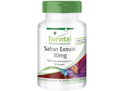 Safran Ekstrakt 30 mg med B%, B&amp; og B12, 90 kapsler