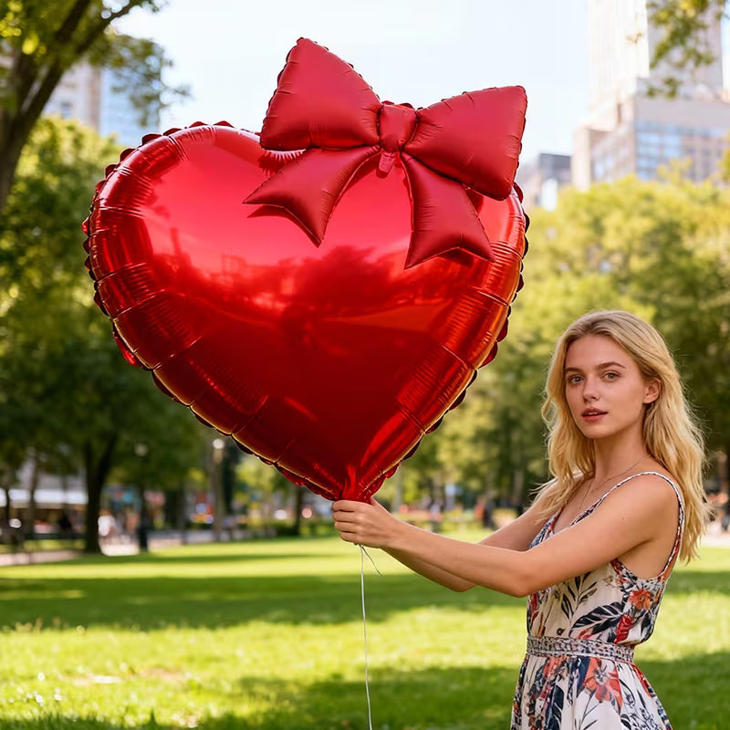 Stor Hjerte-Folieballon og Tilbehør - ( Se video )