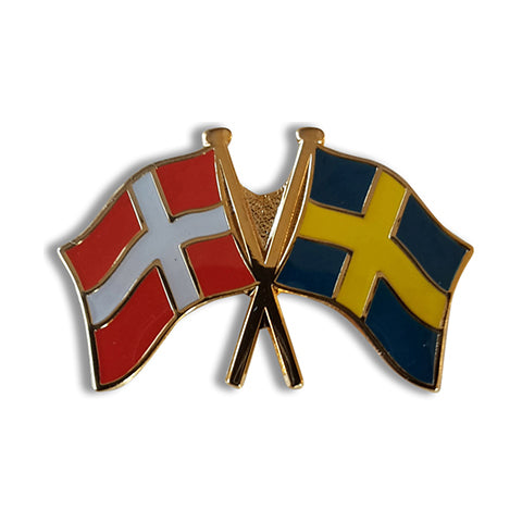 Flag pin Danmark-Sverige Venskabsflag