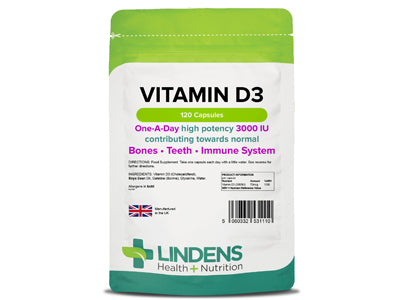 Vitamin D3 3000IU - 120 kapsler ( Lindens )