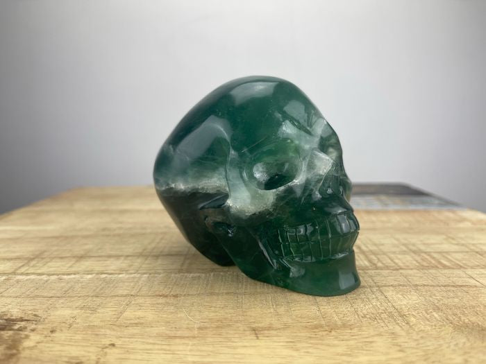 Fluorite crystal quartz skull