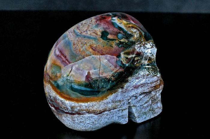 Ocean Jasper skull from Madagascar