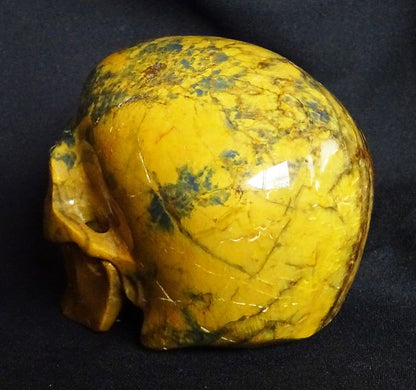 The skull carved into Pietersite crystal