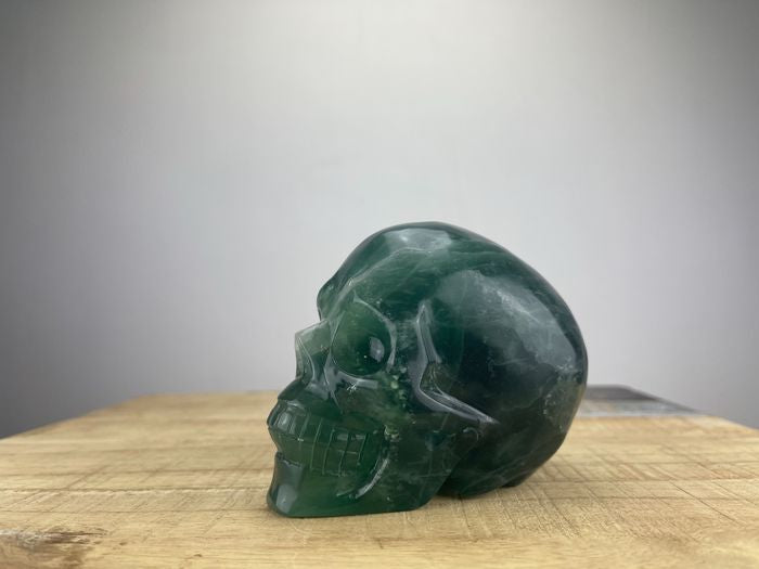 Fluorite crystal quartz skull