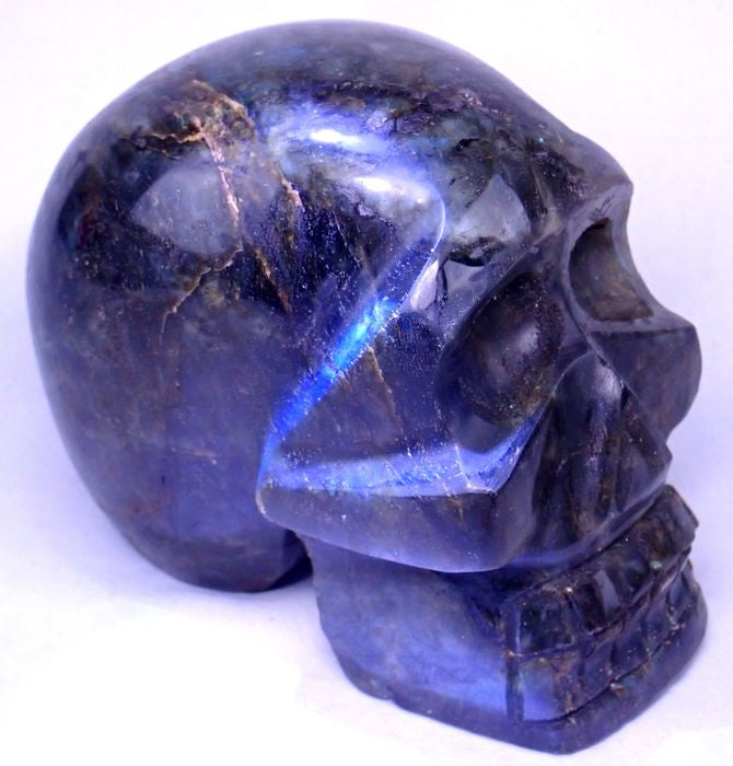 Beautiful polished labradorite skull