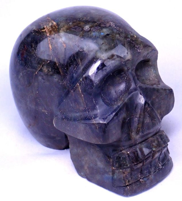Beautiful polished labradorite skull