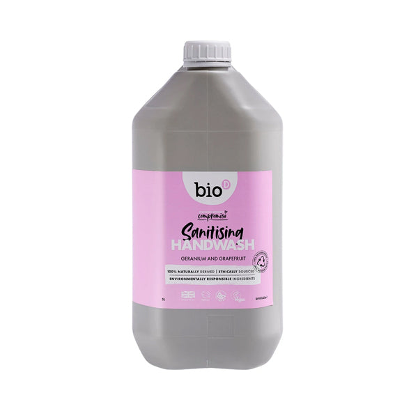 BIO-D Antibakteriel Håndsæbe 5 L - Geranium &amp; Grapefrugt