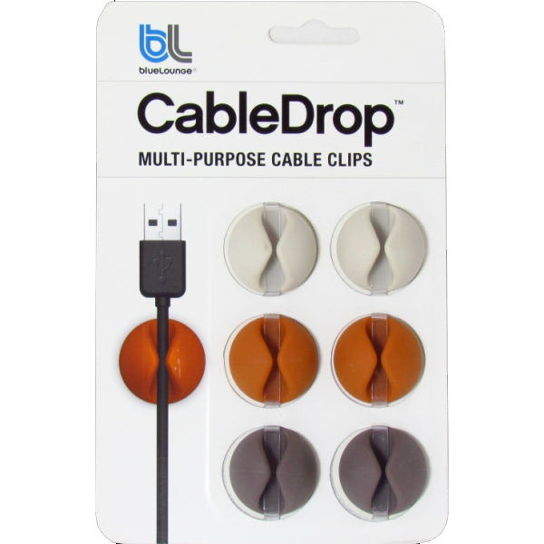 CableDrop 6 stk i farverne sort, hvid og brun