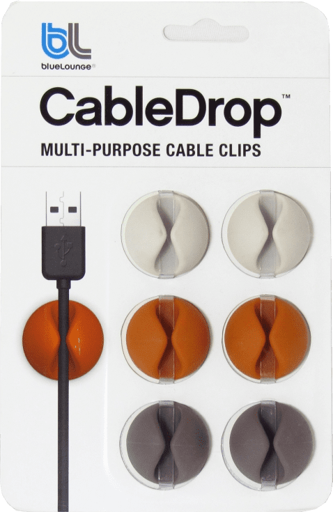 CableDrop 6 stk i farverne sort, hvid og brun