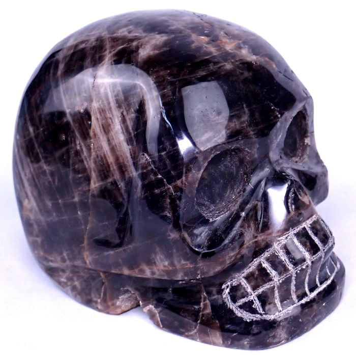 High-quality black quartz skull