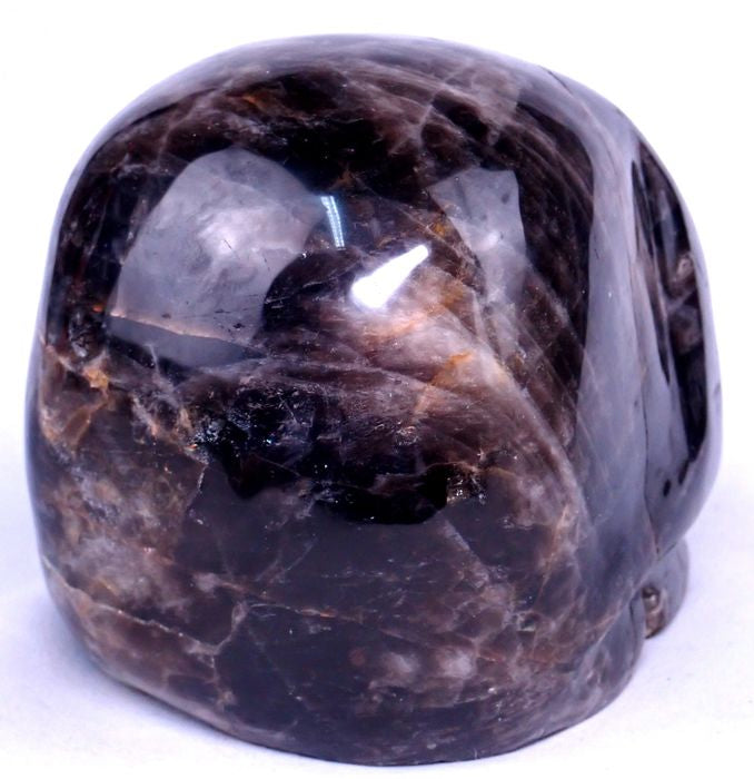 High-quality black quartz skull