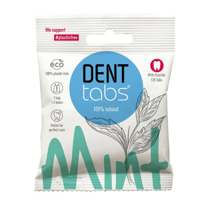 Denttabs Tandpasta Tabletter Mint 125 stk - Med fluorid