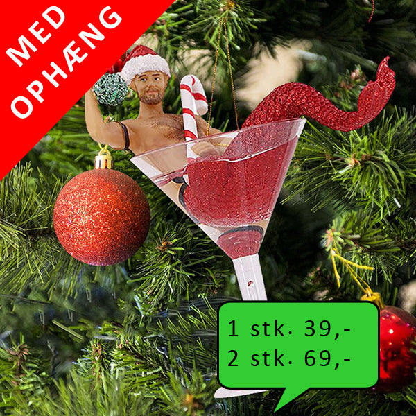 Herre havfrue som sidder i et cocktailglas