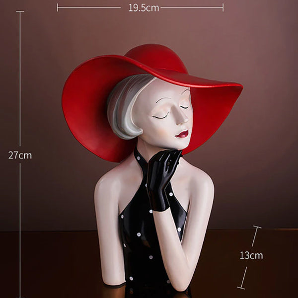 Model Kvinde med rød hat - Kreative farverige figurer