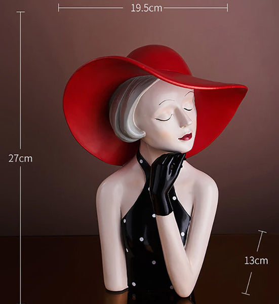 Model Kvinde med rød hat - Kreative farverige figurer