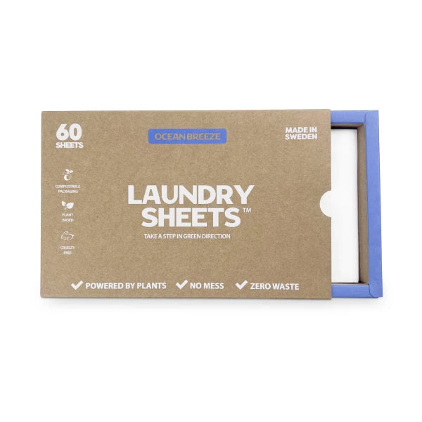 Laundry Sheets – vaskemiddel i ark – Ocean Breeze 60 stk.