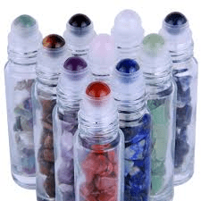 5. stk. Gemstone Glass Roller Bottles