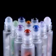 5. stk. Gemstone Glass Roller Bottles