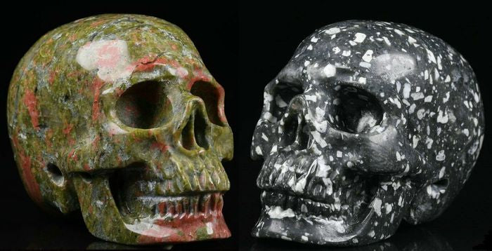 2 Very Beautiful Realistic Carving Skull